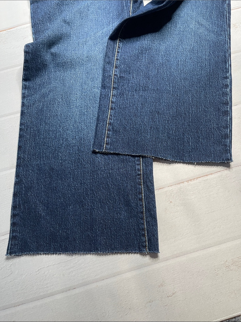 Nwt Free Assembly Jeans 10 Wide Leg Raw Hem High Rise New Ladies Denim - Picture 13 of 15